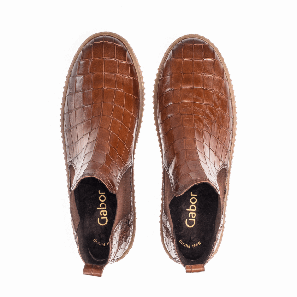 Whisky Kroko Chelsea Sneaker Gabor | Exclusif